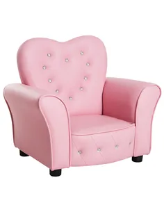HOMCOM Kids Armchair Toddler Chair Seating Relax Playroom Seater Girl Princess Pink