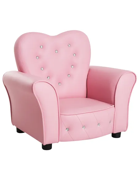 HOMCOM Kids Armchair Toddler Chair Seating Relax Playroom Seater Girl Princess Pink
