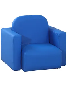HOMCOM 2 In 1 Toddler Sofa Chair,  48 x 44 x 41 cm, for Game Relax Playroom, Blue