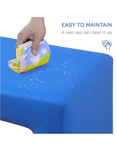 HOMCOM 2 In 1 Toddler Sofa Chair,  48 x 44 x 41 cm, for Game Relax Playroom, Blue