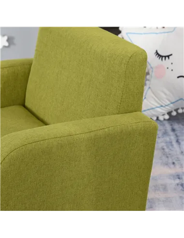 HOMCOM Children Armchair Mini Sofa Wood Frame Anti-Slip Legs High Back