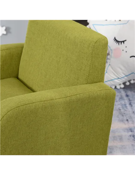 HOMCOM Children Armchair Mini Sofa Wood Frame Anti-Slip Legs High Back