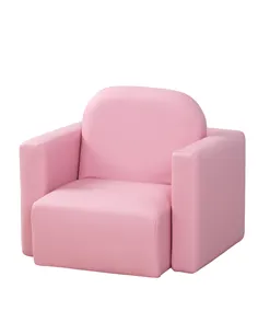HOMCOM 2 In 1 Toddler Sofa Chair,  48 x 44 x 41 cm, for Game Relax Playroom, Pink