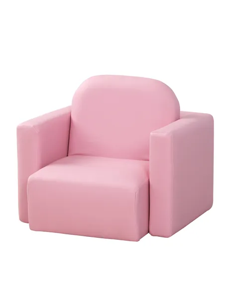 HOMCOM 2 In 1 Toddler Sofa Chair,  48 x 44 x 41 cm, for Game Relax Playroom, Pink