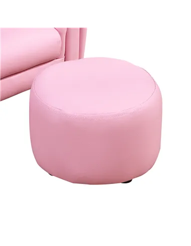 HOMCOM Toddler Chair Single Seater Kids Sofa Set, 54 x 42 x 41cm, Kids Sofa with Stool, Pink