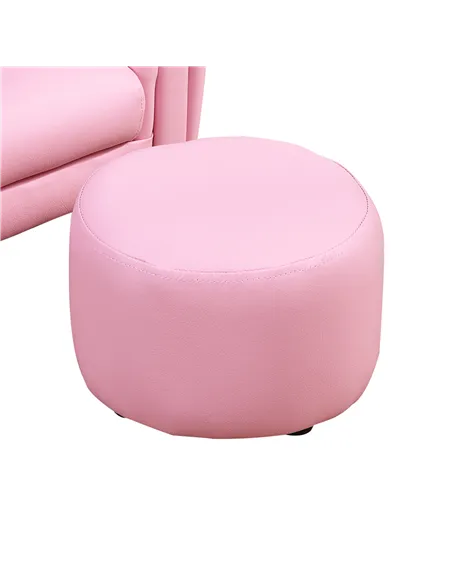 HOMCOM Toddler Chair Single Seater Kids Sofa Set, 54 x 42 x 41cm, Kids Sofa with Stool, Pink