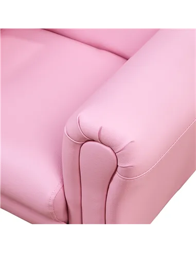 HOMCOM Toddler Chair Single Seater Kids Sofa Set, 54 x 42 x 41cm, Kids Sofa with Stool, Pink