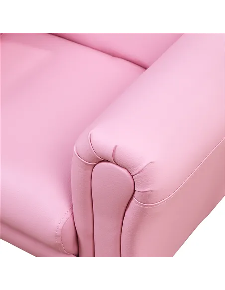 HOMCOM Toddler Chair Single Seater Kids Sofa Set, 54 x 42 x 41cm, Kids Sofa with Stool, Pink