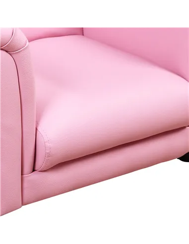 HOMCOM Toddler Chair Single Seater Kids Sofa Set, 54 x 42 x 41cm, Kids Sofa with Stool, Pink