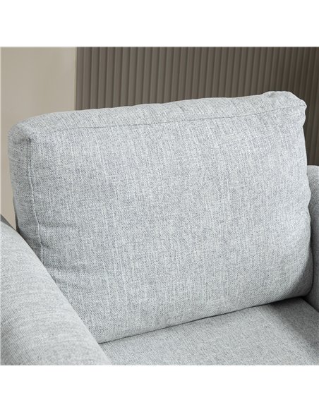 HOMCOM Vintage Accent Chair, Upholstered Occasional Chair with Back Pillow, Rolled Arms, Rubber Wood Legs, Light Grey