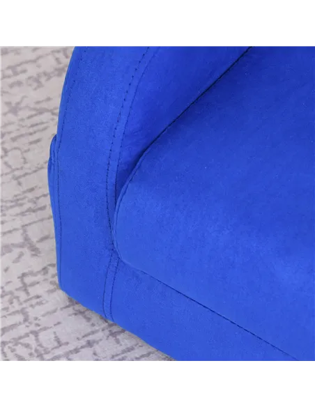 HOMCOM 2 In 1 Kids Armchair Sofa Bed Fold Out Padded Wood Frame Bedroom Blue