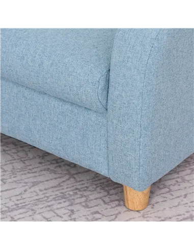 HOMCOM Children's Armchairs Toddler Chair Wood Frame Anti-Slip Legs High Back Bedroom Playroom Furniture Blue