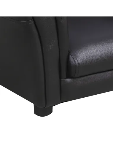 HOMCOM Toddler Chair Single Seater Kids Sofa Set, 54 x 42 x 41cm, Kids Sofa with Stool, Black