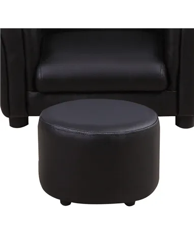 HOMCOM Toddler Chair Single Seater Kids Sofa Set, 54 x 42 x 41cm, Kids Sofa with Stool, Black