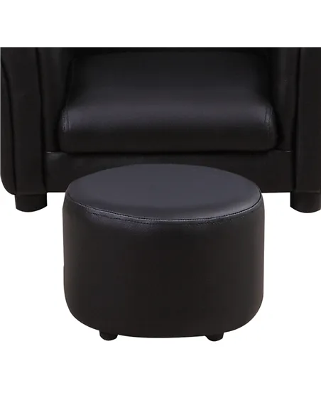 HOMCOM Toddler Chair Single Seater Kids Sofa Set, 54 x 42 x 41cm, Kids Sofa with Stool, Black