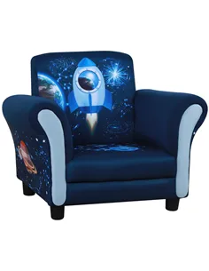 HOMCOM Child Armchair Kids Mini Sofa Chair with Armrest, 59.5 x 43 x 46.5cm, Blue