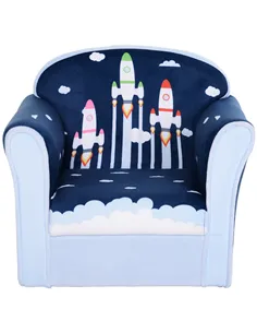 HOMCOM Children Chair Armchair Single Sofa, 50 x 39 x 44cm, for 18M+, Blue