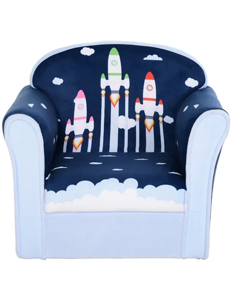 HOMCOM Children Chair Armchair Single Sofa, 50 x 39 x 44cm, for 18M+, Blue