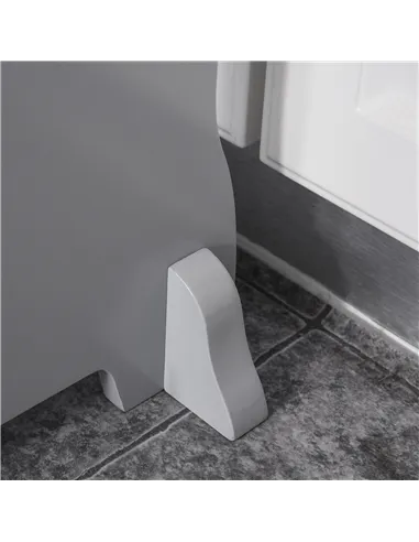 HOMCOM Kids Wooden Step Stool Kitchen Helper w/ Non-Slip Panels Handles Child Toddler Home Help 3 - 8 Yrs Grey