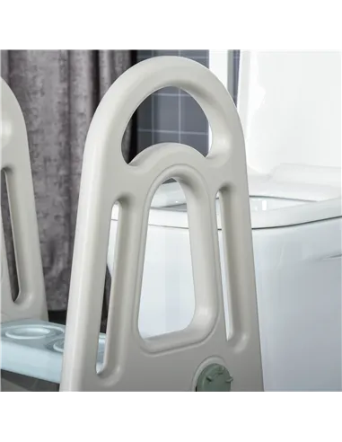 HOMCOM Kids Toddler Step Stool Ladder Kitchen Helper for Toilet Potty Training Bathroom Sink Bedroom Blue and Grey