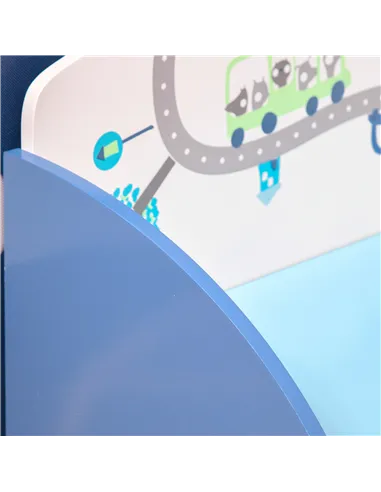 HOMCOM Kids Wooden Toy Box Children Storage Chest Bench Organiser Safety Hinge Bedroom Playroom Furniture Blue