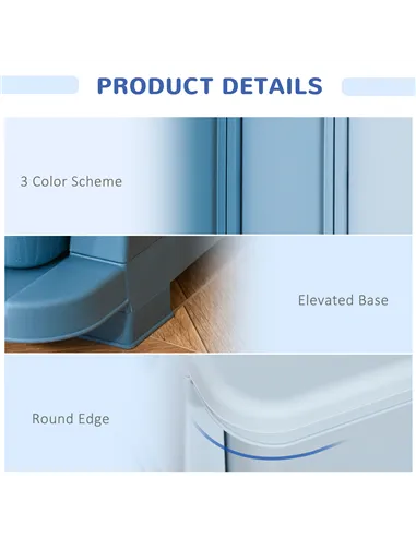 HOMCOM Kids Storage Units with 3 Drawers 3 Tier Chest Vertical Dresser Tower Toy Organiser for Nursery Playroom Kindergarten Blu