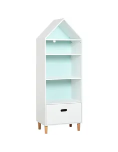 HOMCOM Kids Children Wooden Bookcase w/Drawer Bedroom Furniture Bookshelf Storage Rack Display Unit Toys Games Organisation Cabi