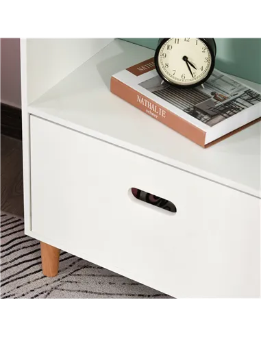 HOMCOM Kids Children Wooden Bookcase w/Drawer Bedroom Furniture Bookshelf Storage Rack Display Unit Toys Games Organisation Cabi