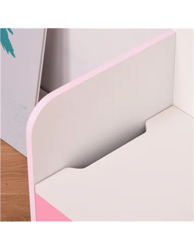 HOMCOM Kids Wooden Toy Box Children Storage Chest Bench Organiser Safety Hinge Bedroom Playroom Furniture Pink