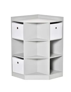 HOMCOM Kids Bookcase, 3 Tier Toy Organiser Storage Unit BookShelf with 3 Non-woven Fabric Drawers, Anti-tip Device, for Bedroom,