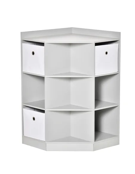 HOMCOM Kids Bookcase, 3 Tier Toy Organiser Storage Unit BookShelf with 3 Non-woven Fabric Drawers, Anti-tip Device, for Bedroom,