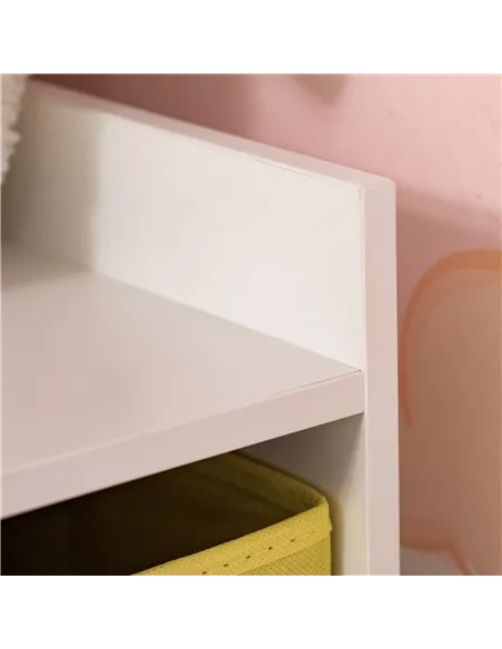 HOMCOM 3 Tier Kids Bookcase Toy Organiser Storage w/ 3 Fabric Drawers, White