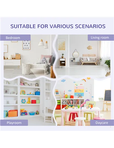 HOMCOM Kids Bookcase Shelf Storage Cabinet Unit, Living Room Sideboard w/ Six Compartments for Toys, Books - Grey