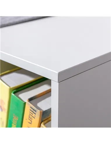 HOMCOM Kids Bookcase Shelf Storage Cabinet Unit, Living Room Sideboard w/ Six Compartments for Toys, Books - Grey