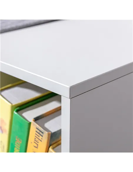 HOMCOM Kids Bookcase Shelf Storage Cabinet Unit, Living Room Sideboard w/ Six Compartments for Toys, Books - Grey