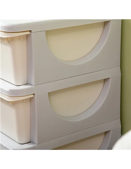 HOMCOM Three-Tier Kids Storage Boxes, with Three Drawers - White