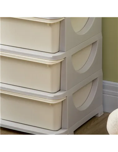 HOMCOM Kids Storage Unit, with Six Drawers - Cream