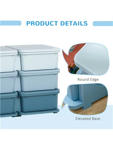 HOMCOM Kids Storage Unit, with Six Drawers - Blue