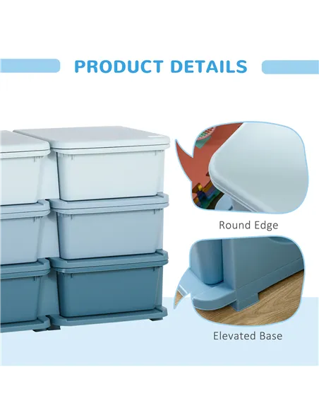 HOMCOM Kids Storage Unit, with Six Drawers - Blue