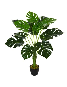HOMCOM Decorative Artificial Monstera Plants in Pot Fake Plants for Home Indoor Decor, 85cm