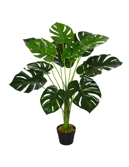 HOMCOM Decorative Artificial Monstera Plants in Pot Fake Plants for Home Indoor Decor, 85cm