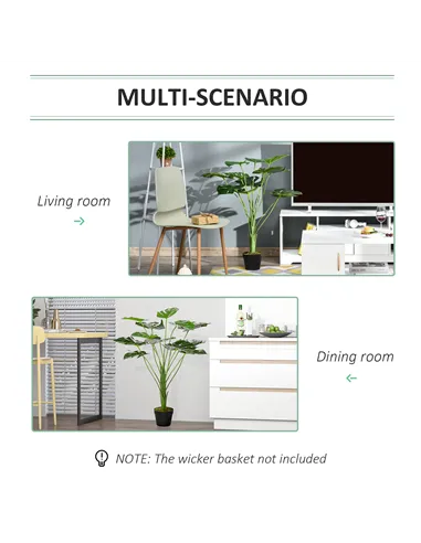 HOMCOM Decorative Artificial Monstera Plants in Pot Fake Plants for Home Indoor Decor, 85cm