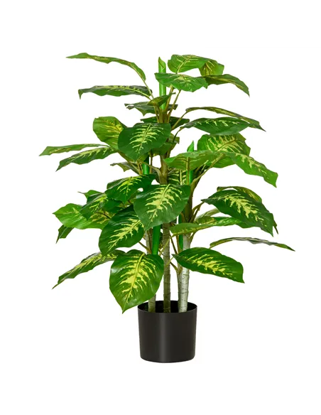 HOMCOM Faux Rose Plants, with Pots