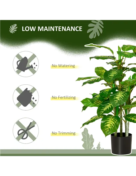 HOMCOM Faux Rose Plants, with Pots