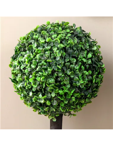 HOMCOM Set of 2 Artificial Plants Boxwood Ball Trees in Pot Fake Plants for Home Indoor Outdoor Decor, 20x20x60cm, Green