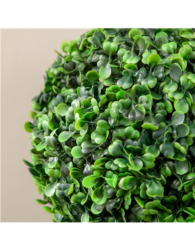 HOMCOM Set of 2 Artificial Plants Boxwood Ball Trees in Pot Fake Plants for Home Indoor Outdoor Decor, 20x20x60cm, Green