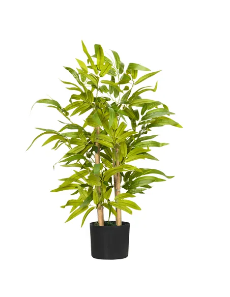 HOMCOM Artificial Plants Bamboo Tree in Pot Desk Fake Plants for Home Indoor Decor, 15x15x60cm, Green