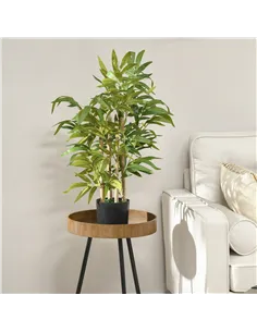 HOMCOM Artificial Plants Bamboo Tree in Pot Desk Fake Plants for Home Indoor Decor, 15x15x60cm, Green 2