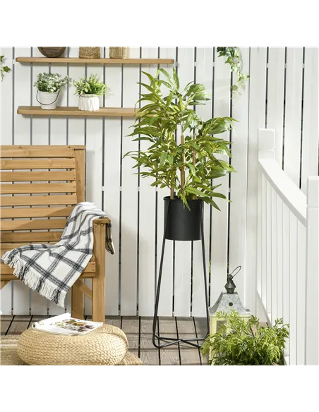 HOMCOM Artificial Plants Bamboo Tree in Pot Desk Fake Plants for Home Indoor Decor, 15x15x60cm, Green