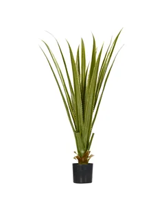 HOMCOM Artificial Plants Agave Succulent in Pot Desk Fake Plants for Home Indoor Outdoor Decor, 15x15x90cm, Green